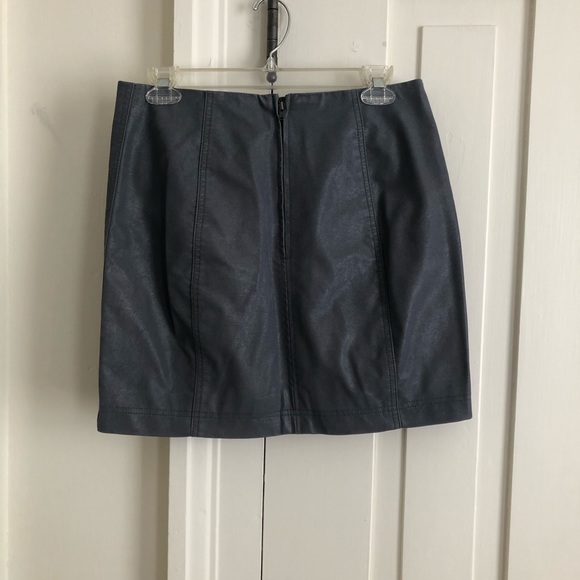 Free People Slate Grey Vegan Suede Mini Skirt - Picture 2 of 4